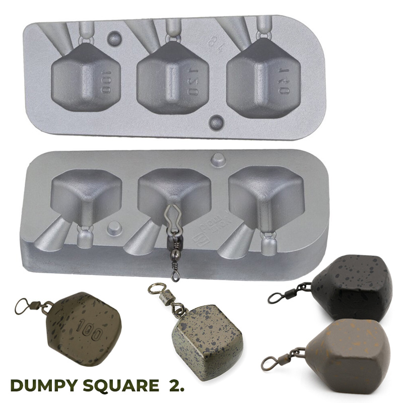 Kalup za dumpy square 2. dice carp olovo rsf84